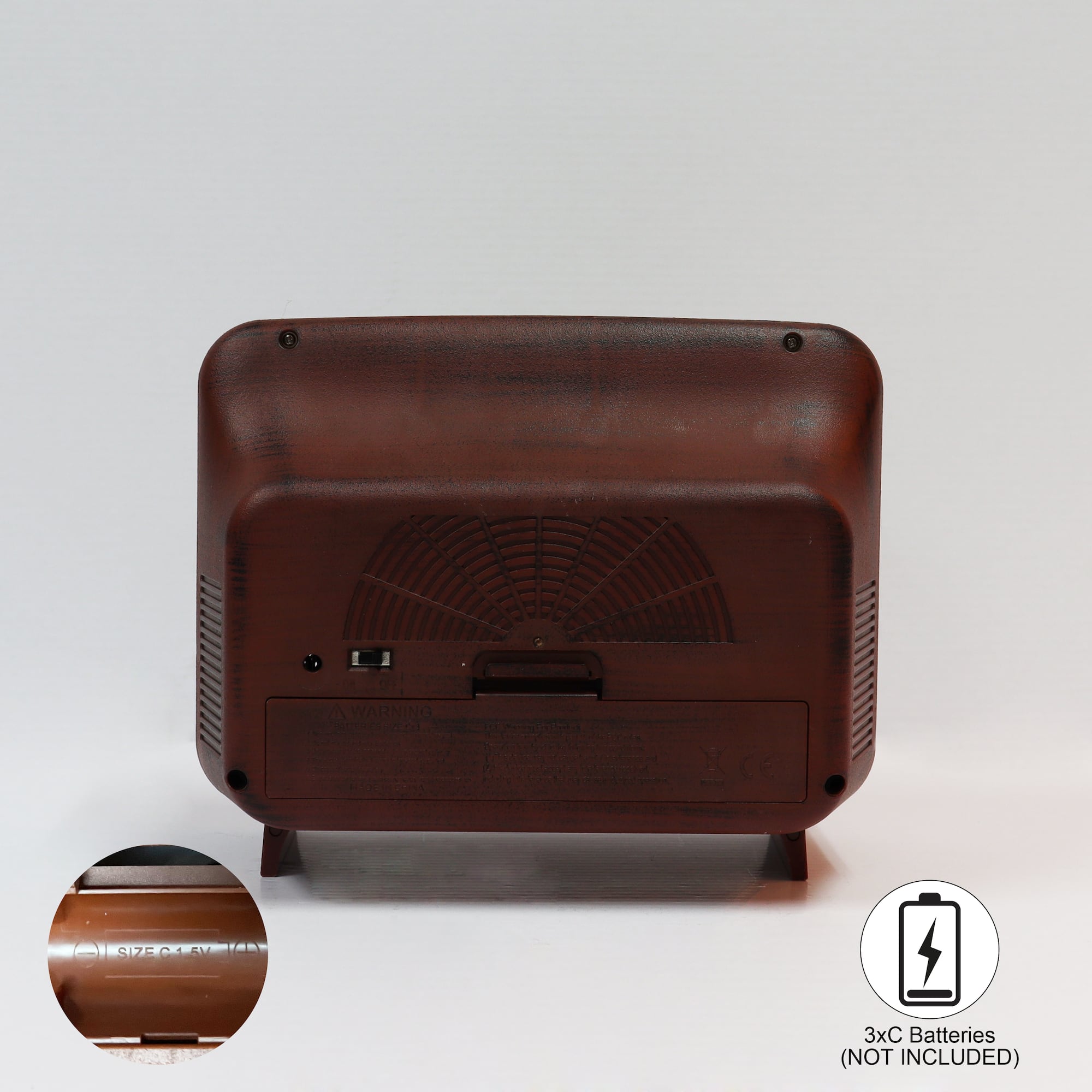 7" Brown Retro TV with Santa Scene